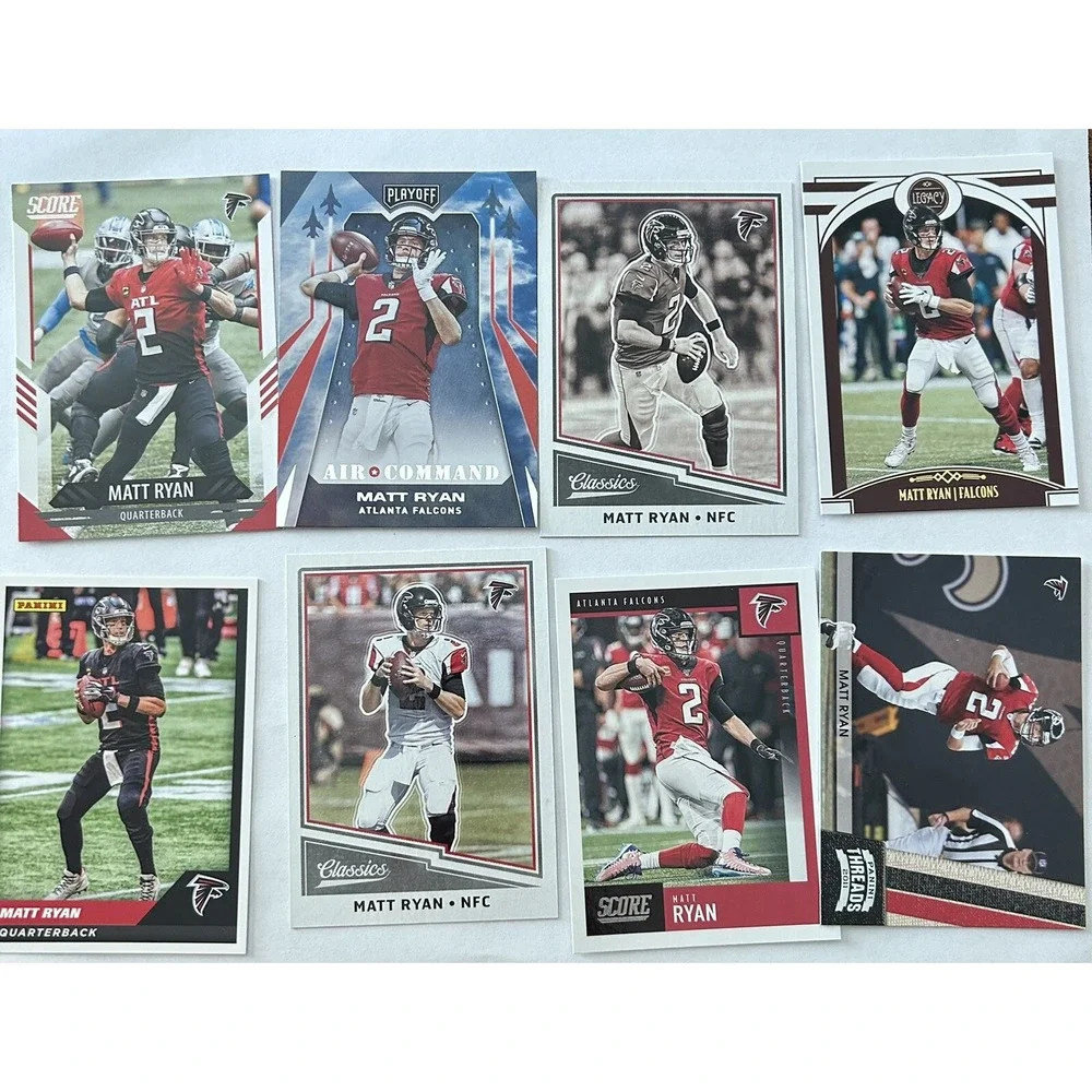 Lot of 8 Matt Ryan Falcons Football Trading Cards (X9)